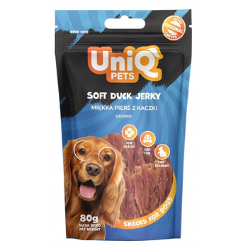 UNIQ PETS MIĘKKA PIERŚ Z KACZKI FILETY MIĘSNY PRZYSMAK DLA PSA 80g