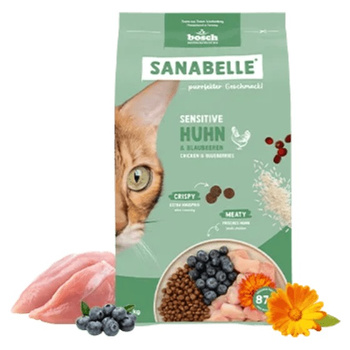 SANABELLE ADULT SENSITIVE HUHN KOMPLETNA SUCHA KARMA DLA KOTA KURCZAK 400g