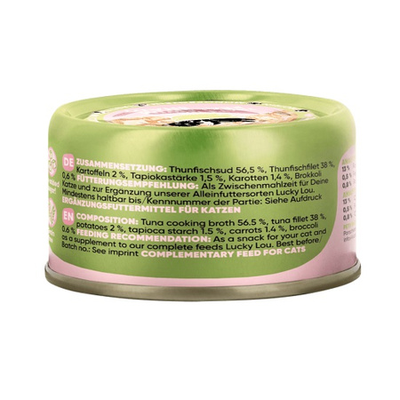 LUCKY LOU EXTRAFOOD KARMA DLA KOTA PRZYSMAK TUŃCZYK WARZYWA W BULIONIE 70g