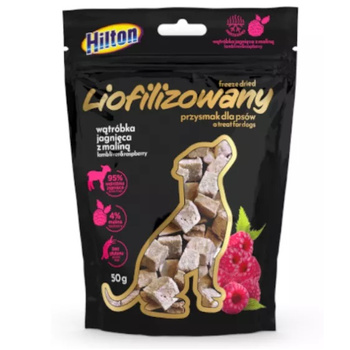 PRZYSMAKI DLA PSA NATURALNE LIOFILIZOWANE WĄTRÓBKA JAGNIĘCA I MALINY HILTON 50g