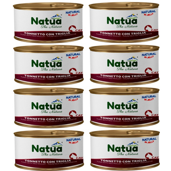 NATUA NATURAL MOKRA KARMA DLA KOTÓW TUŃCZYK Z BARWENĄ W GALARETCE PUSZKA KOTA 8x85g