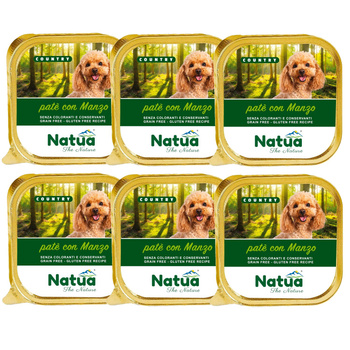 NATUA COUNTRY BEEF MOKRA KARMA DLA PSA PASZTET WOŁOWINA 6x100g