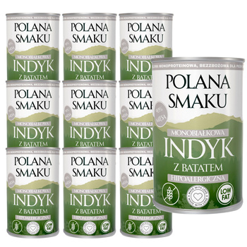 POLANA SMAKU KARMA DLA DOROSŁYCH PSÓW MOKRA INDYK Z BATATEM 10x400g