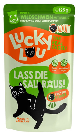 LUCKY LOU LIFESTAGE MOKRA KARMA DLA KOTA POKARM WOŁOWINA DZIK 8x125g