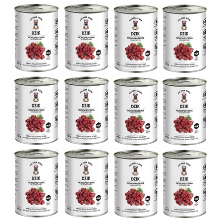 KUCHNIA SZEFA MOKRA KARMA DLA PSA MONOPROTEINOWA DZIK 12x400g