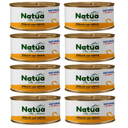 NATUA NATURAL MOKRA KARMA DLA KOTA KURCZAK Z JAJEM PRZEPIÓRCZYM W GALARETCE PUSZKA 8x85g