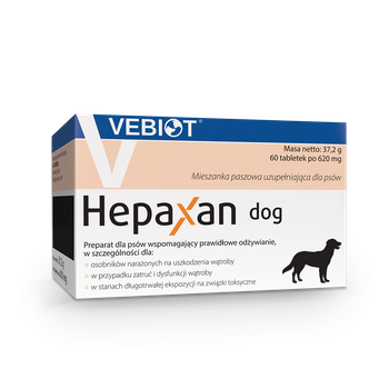 VEBIOT HEPAXAN DOG 60 TABLETEK DLA PSA WĄTROBA