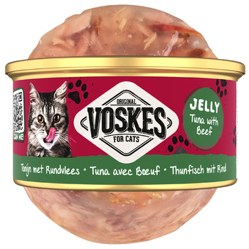 MOKRA KARMA DLA KOTA VOSKES TUNA WITH BEEF TUŃCZYK WOŁOWINA 85g