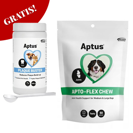 APTUS APTO-FLEX CHEW NA STAWY DLA PSÓW OD 15kg GRATIS APTUS PLAQUE BUSTER