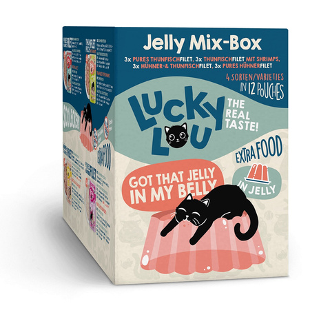 LUCKY LOU EXTRAFOOD KARMA DLA KOTA PRZYSMAK POLEWA MIX SMAKÓW W GALARECIE 12x70g
