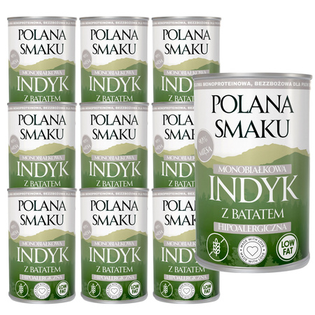 POLANA SMAKU KARMA DLA DOROSŁYCH PSÓW MOKRA INDYK Z BATATEM 10x400g