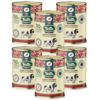 KARMA MOKRA DLA PSA PEŁNOPORCJOWA FOLK MAZURSKA PYSZNA SARNINA PUSZKA 6x800g