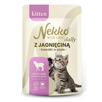NEKKO DAILY KITTEN MOKRA KARMA DLA KOCIĄT JAGNIĘCINA W SOSIE SASZETKA 85g