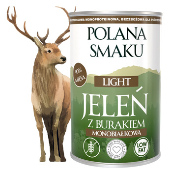 POLANA SMAKU LIGHT KARMA DLA DOROSŁYCH PSÓW MOKRA JELEŃ Z BURAKIEM 400g