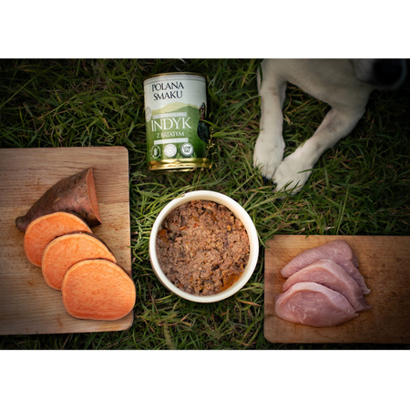 POLANA SMAKU KARMA DLA DOROSŁYCH PSÓW MOKRA INDYK Z BATATEM 10x400g