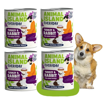 ANIMAL ISLAND EVERYDAY MOKRA KARMA DLA PSA INDYK I KRÓLIK PUSZKA 4x800g