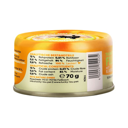 LUCKY LOU EXTRAFOOD KARMA DLA KOTA TUŃCZYK MARCHEWKA BULION 10x70g