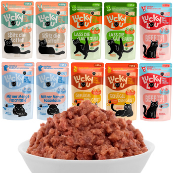 LUCKY LOU LIFESTAGE MOKRA KARMA DLA KOTA POKARM KOTÓW MIX SMAKÓW 10x125g