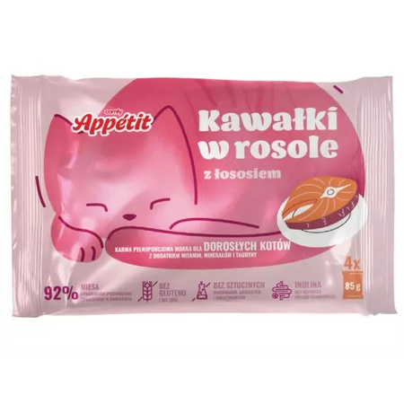  COMFY APPETIT MOKRA KARMA DLA KOTA SASZETKI ŁOSOŚ W ROSOLE 4x85g