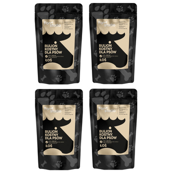 BULION KOSTNY DLA PSÓW PSA DZIKI ŁOŚ FOOD STUDIO CHEFS 4x230ml