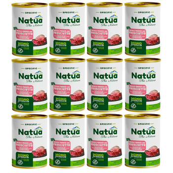 KARMA MOKRA DLA PSA MONOPROTEINOWA NATURALNA NATUA SZYNKA PASZTET 12x400g