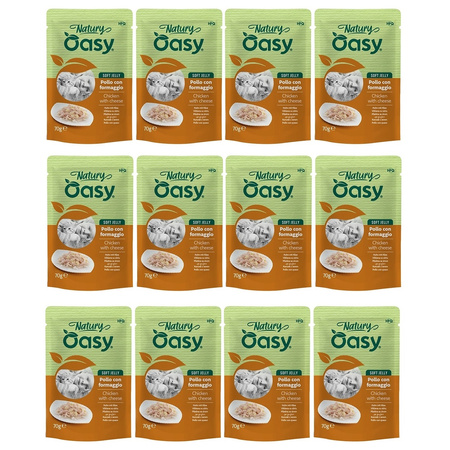 MOKRA KARMA DLA KOTA OASY NATURY SOFT JELLY KURCZAK Z SEREM 12x70g