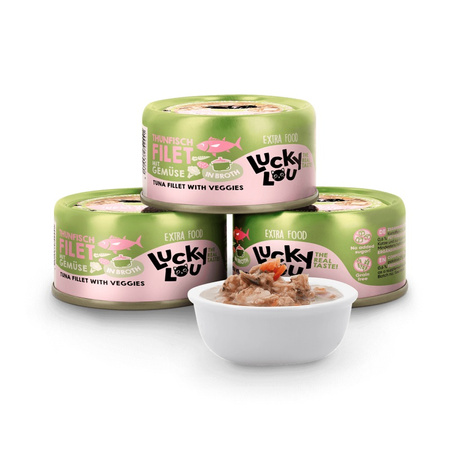 LUCKY LOU EXTRAFOOD KARMA DLA KOTA PRZYSMAK TUŃCZYK WARZYWA W BULIONIE 70g
