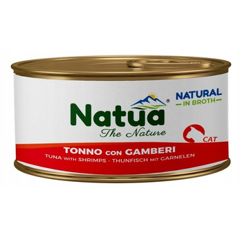 NATUA NATURAL MOKRA KARMA DLA KOTÓW TUŃCZYK Z KREWETKAMI W BULIONIE PUSZKA KOTA 85g