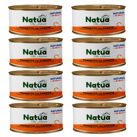 NATUA NATURAL MOKRA KARMA DLA KOTA TUŃCZYK Z MARCHEWKĄ W GALARETCE PUSZKA 8x85g