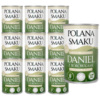 POLANA SMAKU KARMA DLA DOROSŁYCH PSÓW MOKRA DANIEL Z BORÓWKAMI 10x400g