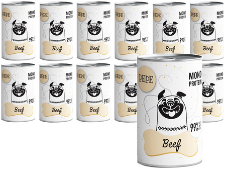 PAKA ZWIERZAKA MOKRA KARMA DLA PSA PEPE BEEF WOŁOWINA 12x400g