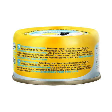LUCKY LOU EXTRAFOOD KARMA DLA KOTA PRZYSMAK KURCZAK TUŃCZYK W BULIONIE 70g