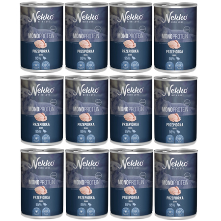 NEKKO MONOPROTEIN ADULT MOKRA KARMA DLA PSA PRZEPIÓRKA 12x400g