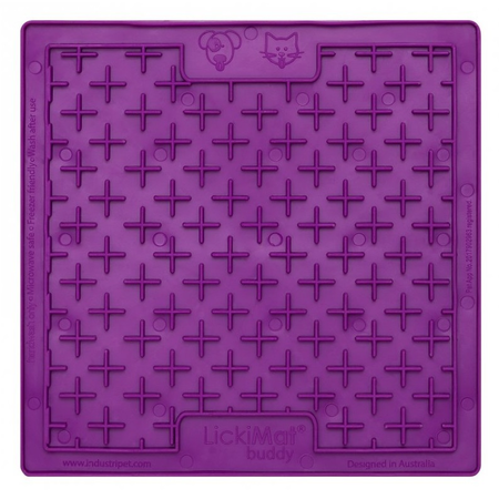 ROGY PASTA ORZECHOWA + TACKA DO LIZANIA DLA PSA KOTA ANTYSTRESOWA CLASSIC BUDDY LICKIMAT FIOLETOWA 20x20cm