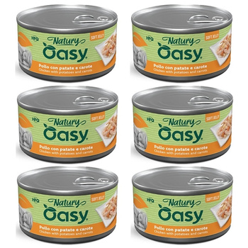 MOKRA KARMA DLA PSA OASY NATURY SOFT JELLY KURCZAK Z ZIEMNIAKAMI I MARCHEWKĄ 6x150g