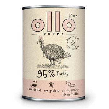 OLLO PUPPY PURE TURKEY MONOBIAŁKOWA MOKRA KARMA DLA SZCZENIĄT INDYK 850g