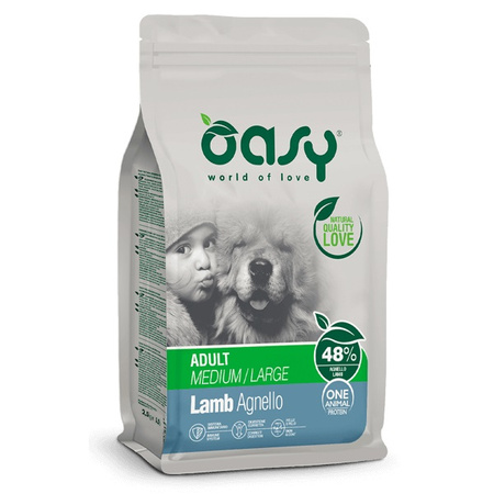 OASY KARMA SUCHA DLA PSÓW MEDIUM LARGE LAMB MONOBIAŁKOWA JAGNIĘCINA 2,5kg
