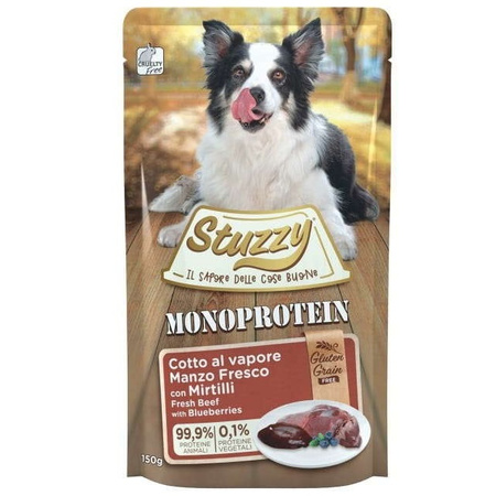 STUZZY MONOPROTEIN MOKRA KARMA DLA PSA WOŁOWINA Z JAGODAMI 12x150g