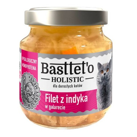 BASTTETO HOLISTIC MONOPROTEINOWA KARMA DLA KOTA MIX SMAKÓW W GALARECIE 4x130g