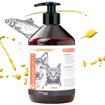 BIOFEED EUPHORIA SALMON OIL OLEJ Z ŁOSOSIA DLA PSA KOTA 500ml