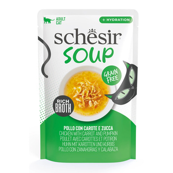 SCHESIR SOUP MOKRA KARMA DLA KOTA ZUPA Z KURCZAKA Z DYNIĄ SASZETKA 40g