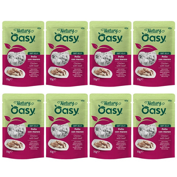 MOKRA KARMA DLA KOTA OASY NATURY SOFT JELLY KURCZAK Z WOŁOWINĄ 8x70g