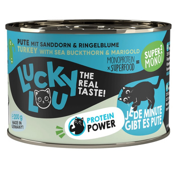 LUCKY LOU SUPERMONO MONOBIAŁKOWA MOKRA KARMA DLA KOTA INDYK 200g