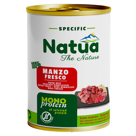 KARMA MOKRA DLA PSA MONOPROTEINOWA NATURALNA NATUA WOŁOWINA PASZTET 6x400g