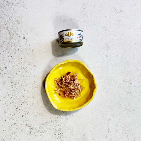 OLLO nr3 MOKRA KARMA W PUSZCE DLA KOTA KOCIĄT NATURALNA TUŃCZYK KURCZAK KREWETKI 70g