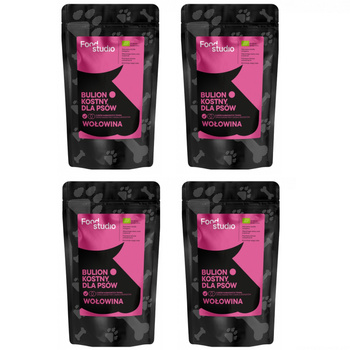 BULION KOSTNY DLA PSÓW PSA WOŁOWINA FOOD STUDIO CHEFS 4x230ml