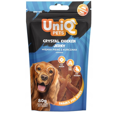 UNIQ PETS MIĘKKA PIERŚ Z KURCZAKA FILETY MIĘSNY PRZYSMAK DLA PSA 80g
