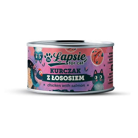 ŁAPSIE FOR CAT MOKRA KARMA DLA KOTA MIX SMAKÓW W BULIONIE PUSZKA 16x80g