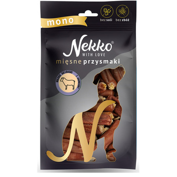 NEKKO MONO MIĘSNE PRZYSMAKI SMAKOŁYKI DLA PSA MIĘKKIE KIEŁBASKI Z JAGNIĘCINY 80g