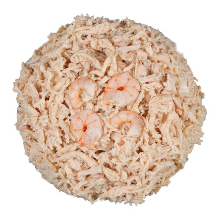 ŁAPSIE FOR CAT MOKRA KARMA DLA KOTA KURCZAK Z KREWETKAMI W BULIONIE PUSZKA 12x80g